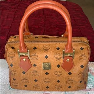 Vintage MCM Cognac Boston bag